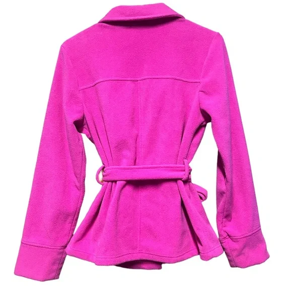 For The Republic Pea Coat Fleece Button Up w/ Tie Women’s M - Picture 2 of 2